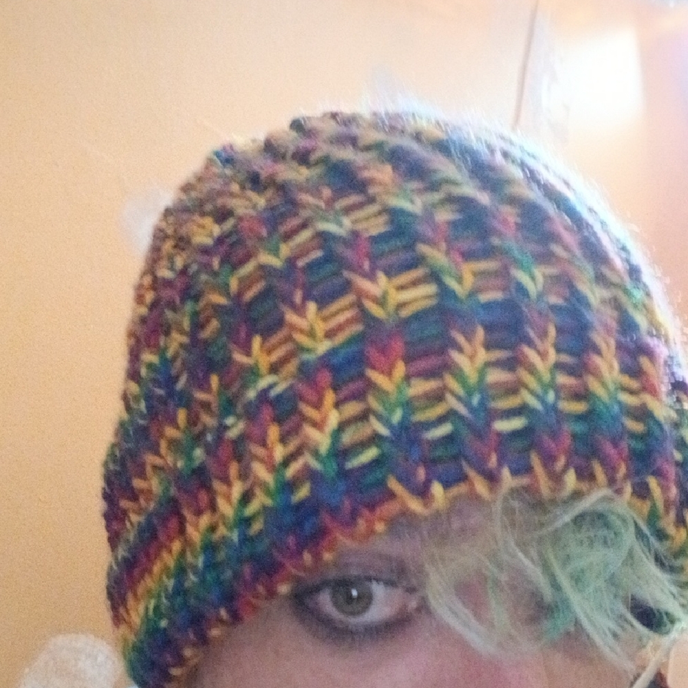 Vibrant Rainbow Knit Beanie
